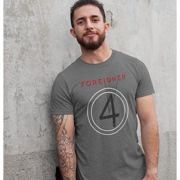 NEW FOREIGNER 4 Album Cover Graphic T SHIRT 2XL TEE Men's Distressed 100% Cotton - Picture 3 of 7